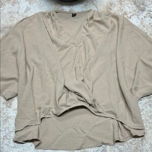 SHEIN Beige V-Neck Blouse